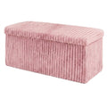 Ottoman Foldable Ribbed Storage Box Bench