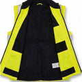 Hi Viz Bodywarmer Reversible Fleece Lined High Visibility Gilet Hi Vis Reflective Waterproof Workwear Padded Vest Security Safety Wear Warm Waistcoat (4X-Large, Yellow)