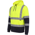Men Hi Vis Viz Two Tone Hoodies Pullover Safety Super Soft Fleece Workwear Tops Pull Over High Visibility Security Super Soft Cosy Fleece Hoody Jumpers (3279)