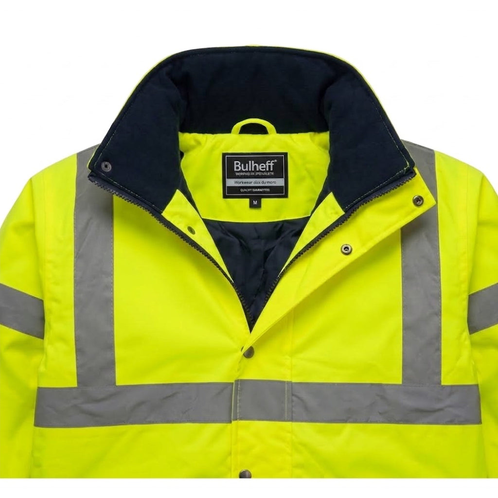 New Hi Vis Parka Jackets High Visibility Safety Security Workwear Waterproof Storm Padded Jackets Hi Viz Reflective Protective Hooded Long Rain Coats